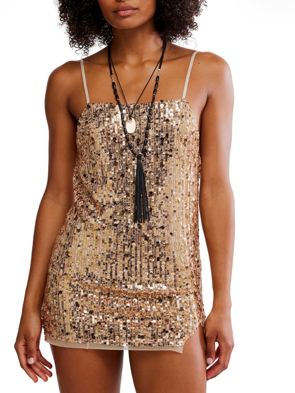 Sequin Mini Dress in Brown & Gold Like New